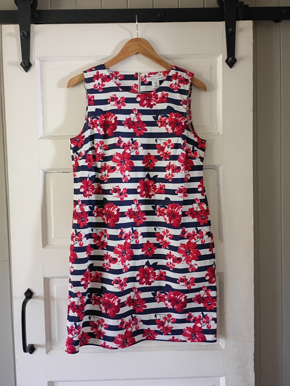 Tabitha Navy & Red Striped Floral Mini Dress